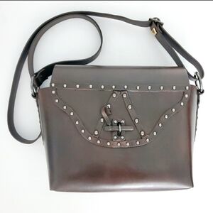HIGH Everyday Couture Studded Brown Made in Italy Leather Bag